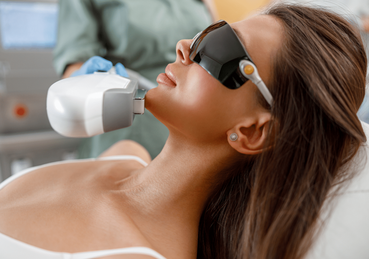 lumière pulsée sur le visage